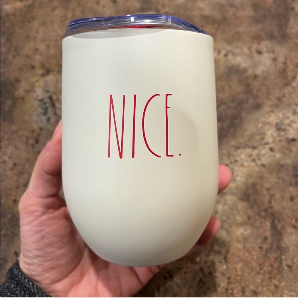 Rae Dunn "Nice." Christmas Insulated Stainless Steel Wine Glass